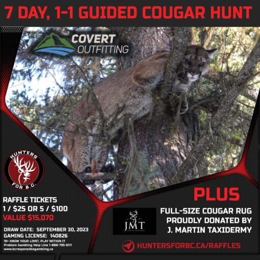 guided cougar hunt raffle tickets british columbia