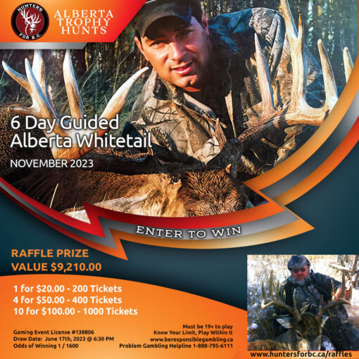 whitetail guided hunt alberta raffle tickets