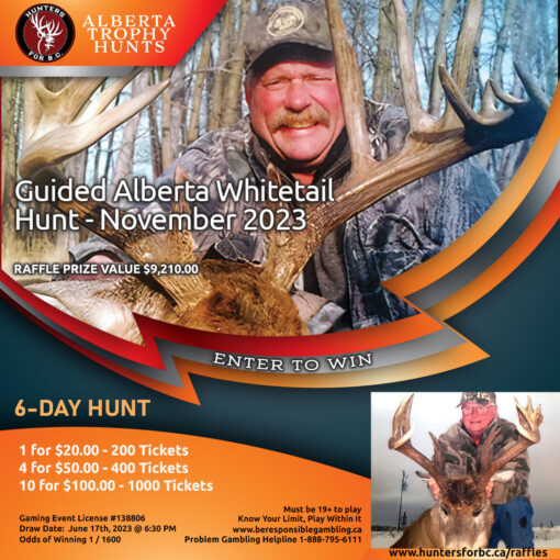 whitetail guided hunt alberta raffle tickets
